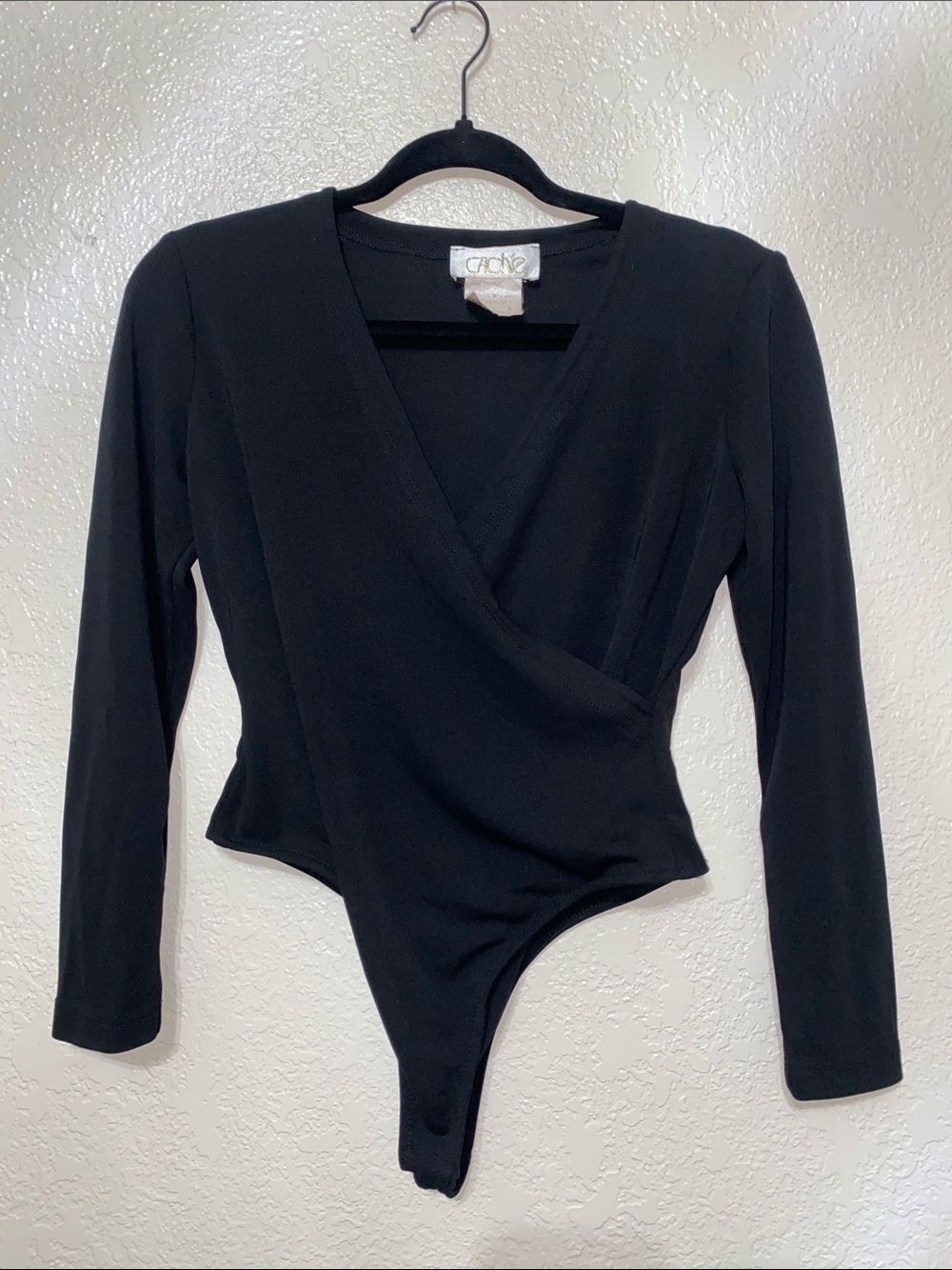 Cache Black Cross over Bodysuit